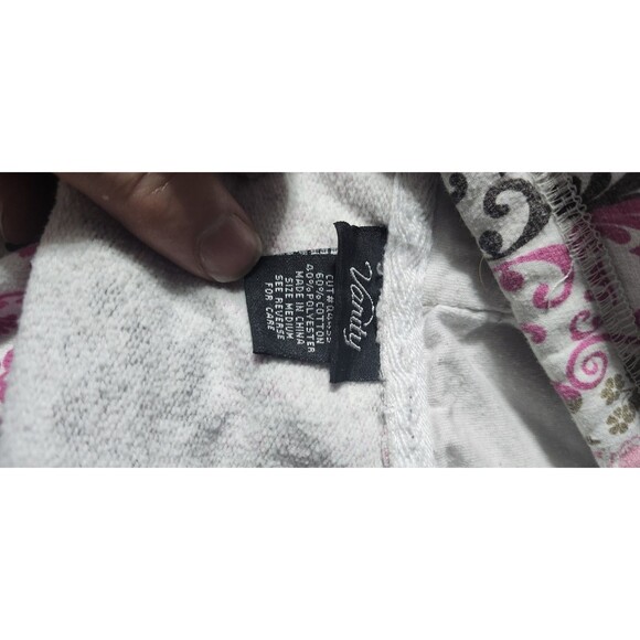 Vanity Zip-Up Hoodie • Ornamental Stripe Print • Pink/Black/Gray • Cotton Blend - Picture 2 of 3